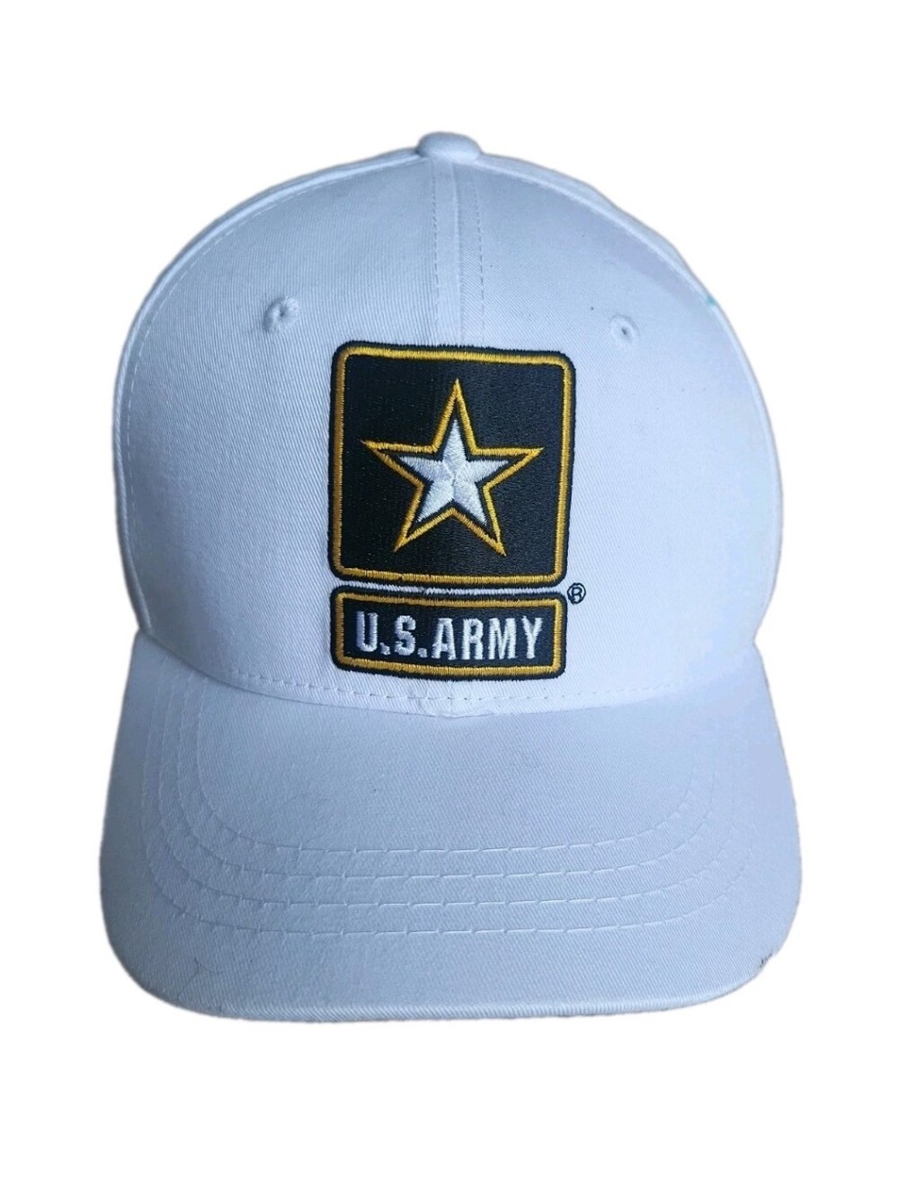 Official Licensed US Army Hat Baseball Cap White Embroidered Adjustable Star